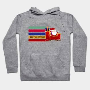 Merry Christmas Santa Sleigh rainbow Hoodie